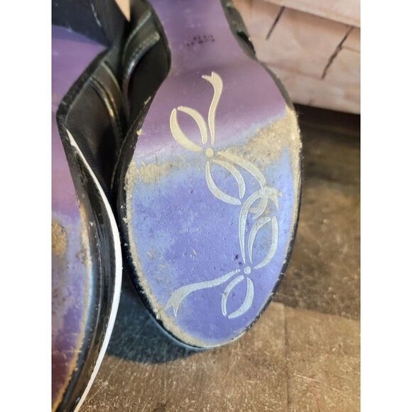 Poetic Licence purple 10 black bow heel formal shoe women's - Picture 8 of 12